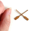 Artisan-Made Vintage 1:48 Quarter Scale Miniature Dollhouse Wooden Oars or Paddles