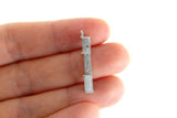 Vintage 1:48 Quarter Scale Miniature Dollhouse Silver Metal Grandfather Clock