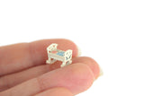 Vintage 1:48 Quarter Scale Miniature Dollhouse White Metal Doll Cradle