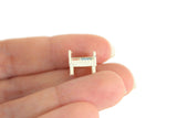 Vintage 1:48 Quarter Scale Miniature Dollhouse White Metal Doll Cradle