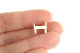 Vintage 1:48 Quarter Scale Miniature Dollhouse White Metal Doll Cradle