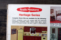 New Vintage 1:12 Miniature Dollhouse Realife Miniatures Single Piece Series DIY Pedestal Table & 4 Chairs Furniture Kit