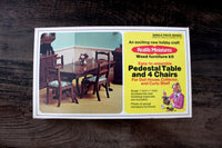 New Vintage 1:12 Miniature Dollhouse Realife Miniatures Single Piece Series DIY Pedestal Table & 4 Chairs Furniture Kit