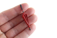 Vintage 1:12 Miniature Dollhouse Red & Black Umbrella or Parasol