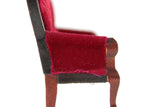 Vintage 1:12 Miniature Dollhouse Red Velvet Victorian-Style Parlor Sofa