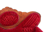 Vintage 1:12 Miniature Dollhouse Red Velvet Victorian-Style Parlor Sofa