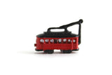 Vintage 1:12 Miniature Dollhouse Red & Black Metal Toy Trolley Car