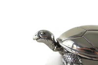 Vintage Silverplated Turtle Wind Up Music Box Figurine by Reed and Barton, Plays Brahms' Lullaby