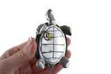 Vintage Silverplated Turtle Wind Up Music Box Figurine by Reed and Barton, Plays Brahms' Lullaby