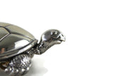 Vintage Silverplated Turtle Wind Up Music Box Figurine by Reed and Barton, Plays Brahms' Lullaby