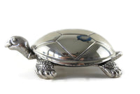 Vintage Silverplated Turtle Wind Up Music Box Figurine by Reed and Barton, Plays Brahms' Lullaby