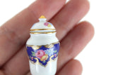 New Vintage 1:12 Miniature Dollhouse Reutter Porzellan Floral Ginger Jar Vase