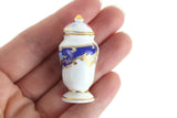 New Vintage 1:12 Miniature Dollhouse Reutter Porzellan Floral Ginger Jar Vase
