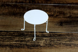 Vintage 1:12 Miniature Dollhouse Round White Metal Patio Table