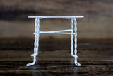 Vintage 1:12 Miniature Dollhouse Round White Metal Patio Table
