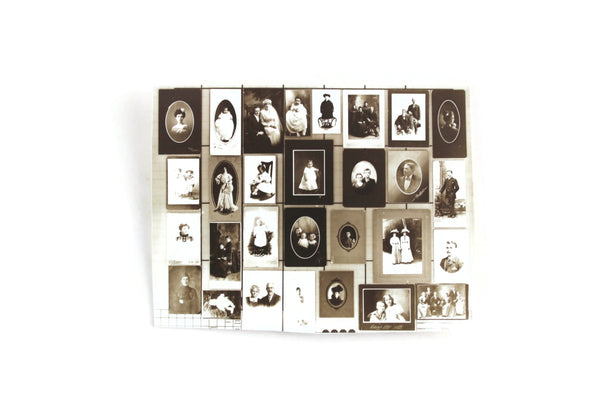 Vintage 1:12 Miniature Dollhouse Set of 29 Black & White & Sepia Tone Photograph Portraits