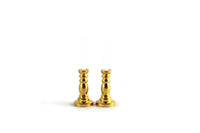 Vintage 1:12 Miniature Dollhouse Set of 2 Gold Brass Candlesticks