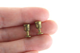 Vintage 1:12 Miniature Dollhouse Set of 2 Brass Wine Glasses or Goblets
