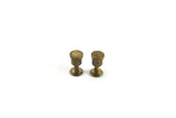 Vintage 1:12 Miniature Dollhouse Set of 2 Brass Wine Glasses or Goblets