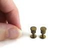 Vintage 1:12 Miniature Dollhouse Set of 2 Brass Wine Glasses or Goblets