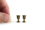 Vintage 1:12 Miniature Dollhouse Set of 2 Brass Wine Glasses or Goblets