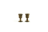 Vintage 1:12 Miniature Dollhouse Set of 2 Brass Wine Glasses or Goblets