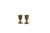 Vintage 1:12 Miniature Dollhouse Set of 2 Brass Wine Glasses or Goblets