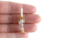 Vintage 1:12 Miniature Dollhouse Set of 2 Gold & Clear Candlesticks