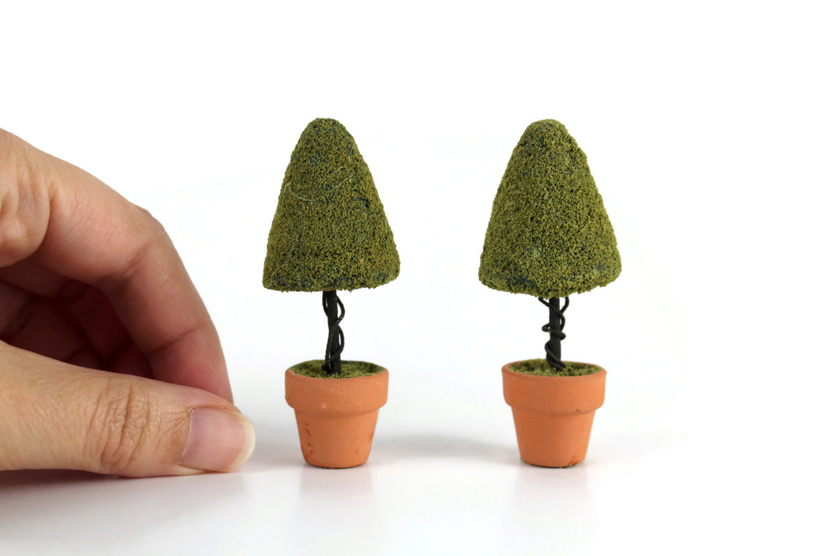 Mini Topiary Vintage 1:12 Miniature Dollhouse Set of 2 Potted Topiary Plants – The ...