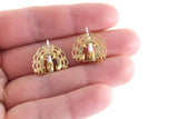 Vintage 1:12 Miniature Dollhouse Set of 2 Gold Filigree Candle Wall Sconces