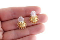 Vintage 1:12 Miniature Dollhouse Set of 2 of Gold Filigree Wall Sconce Lights