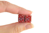 Vintage 1:48 Quarter Scale Miniature Dollhouse Set of 2 Red Floral Fabric Covered Chairs