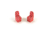 Vintage 1:48 Quarter Scale Miniature Dollhouse Set of 2 Red Floral Fabric Covered Chairs