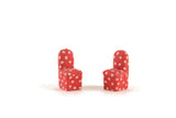 Vintage 1:48 Quarter Scale Miniature Dollhouse Set of 2 Red Floral Fabric Covered Chairs