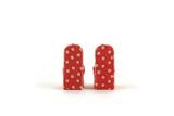 Vintage 1:48 Quarter Scale Miniature Dollhouse Set of 2 Red Floral Fabric Covered Chairs