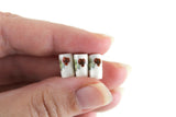 Artisan-Made Vintage 1:12 Miniature Dollhouse Set of 3 White Porcelain Drinking Glasses with Grape & Leaf Design
