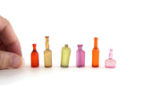 Vintage 1:12 Miniature Dollhouse Set of 6 Colorful Bottles or Decanters