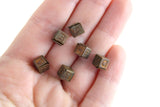 Vintage 1:12 Miniature Dollhouse Set of 6 Copper Alphabet Blocks