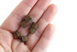 Vintage 1:12 Miniature Dollhouse Set of 6 Copper Alphabet Blocks