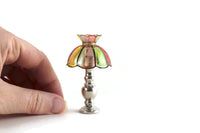 Vintage Miniature Dollhouse Stained Glass Table Lamp