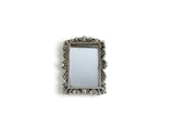Vintage 1:12 Miniature Dollhouse Ornate Silver Frame Wall Mirror