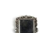 Vintage 1:12 Miniature Dollhouse Ornate Silver Frame Wall Mirror