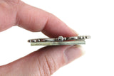 Vintage 1:12 Miniature Dollhouse Ornate Silver Frame Wall Mirror