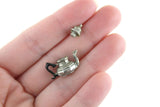 Vintage 1:12 Miniature Dollhouse Silver & Black Tea Set