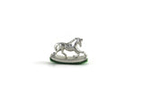 Vintage 1:12 Miniature Dollhouse Silver Metal Rocking Horse Figurine