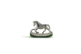Vintage 1:12 Miniature Dollhouse Silver Metal Rocking Horse Figurine