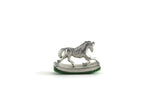 Vintage 1:12 Miniature Dollhouse Silver Metal Rocking Horse Figurine