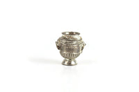 Vintage 1:12 Miniature Dollhouse Silver Metal Urn Vase with Lion Head Side Handles