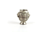 Vintage 1:12 Miniature Dollhouse Silver Metal Urn Vase with Lion Head Side Handles