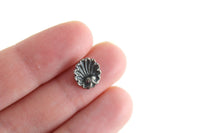 Vintage 1:12 Miniature Dollhouse  Silver Metal Seashell-Shaped Candle Holder or Trinket Dish